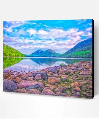 Jordan Pond Landscape Paint By Number