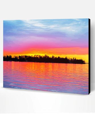 Minnesota Lake Sunset View Paint By Number