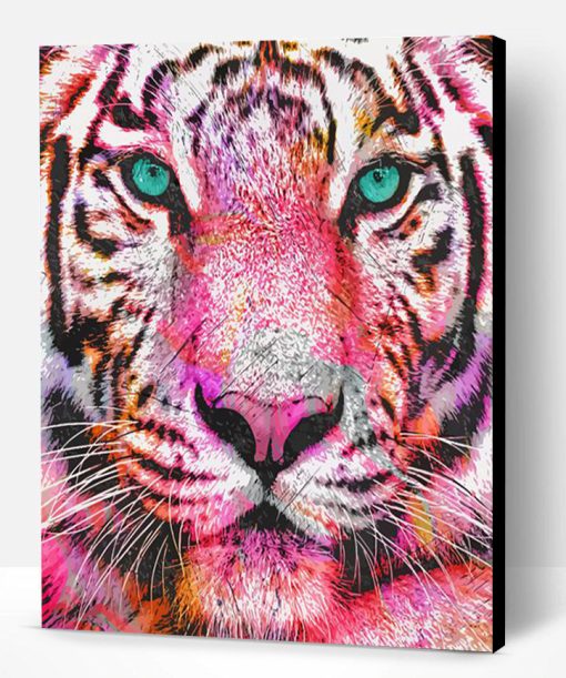 Pink Tiger Animal Paint By Numbers