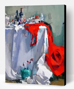 Red Dress On Table Art Paint By Number