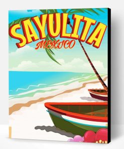 Sayulita Mexico Poster Paint By Number