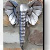 Silver Elephant Head Paint By Number