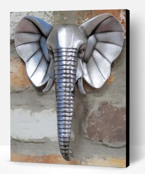 Silver Elephant Head Paint By Number