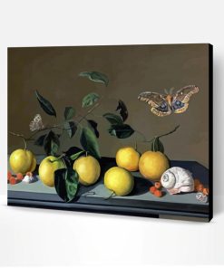 Still Life With Fruit And Moth Paint By Numbers