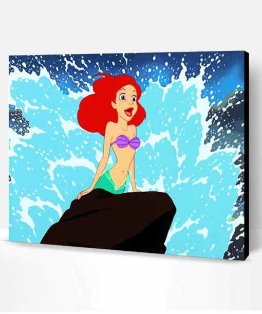 The little Mermaid On Rock Paint By Number