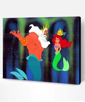 The Little Mermaid With Her Father Paint By Numbers