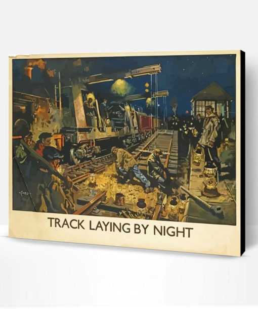 Track Laying by Night By Terence Cuneo Paint By Numbers