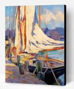Wharf Scene By Bertha E Perrie Paint By Number