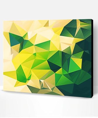 Abstract Green Geometrical Paint By Numbers