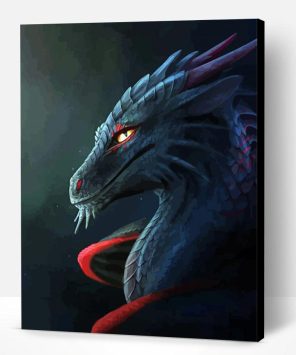 Aesthetic Black And Red Dragon Paint By Number