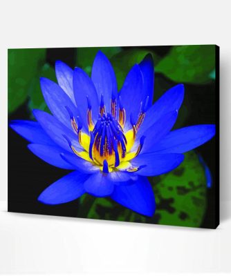 Aesthetic Blue Lotus Flower Paint By Numbers