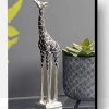 Aesthetic Silver Giraffe Paint By Number