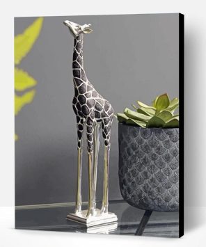 Aesthetic Silver Giraffe Paint By Number