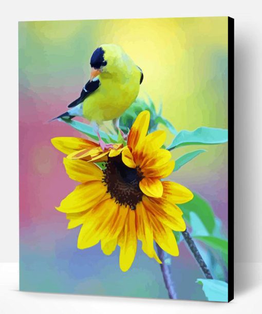 Aesthetic Sunflower Bird Paint By Numbers