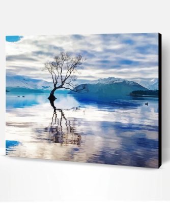 Aesthetic Lake Wanaka Tree New Zealand Paint By Number