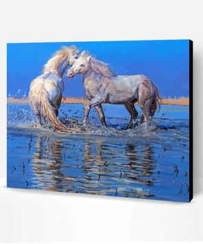 Beautiful Horses In River Paint By Number