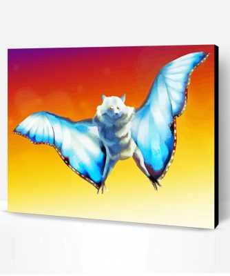 Blue Butterfly Bat Paint By Number