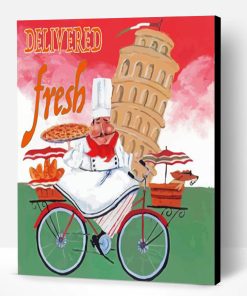 Italian Chef On A Bicycle Paint By Numbers