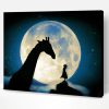 Moon Girl Silhouette With Giraffe Paint By Number