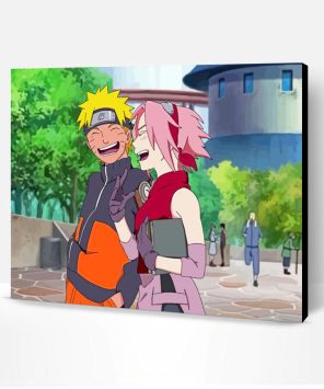 Naruto And Sakura Walking Together Paint By Numbers