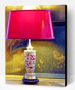 Pink Vintage Asian Lamp Paint By Number