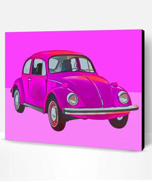 Pink Volkswagen Beetle Paint By Numbers