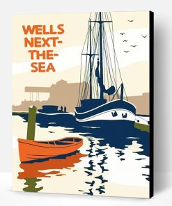 Wells Next The Sea Poster Illustration Paint By Number