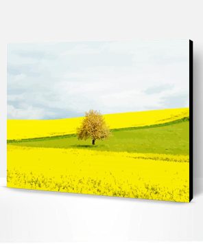 Yellow Flowers Landscape Paint By Number
