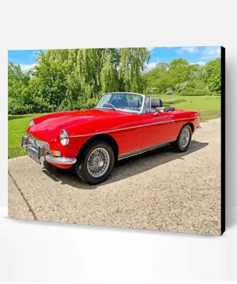 Red MGB Car Paint By Numbers